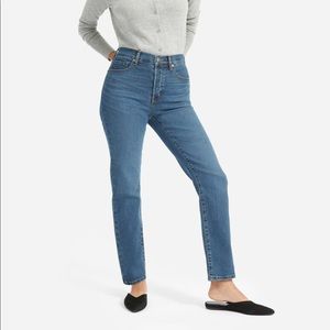 Everlane high waisted cigarette jean mid blue wash